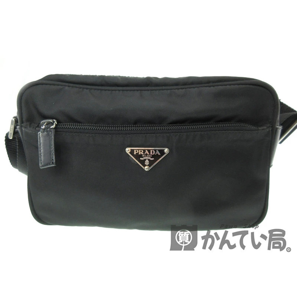 PRADA Bag Tote Handbag Shoulder Leather Black